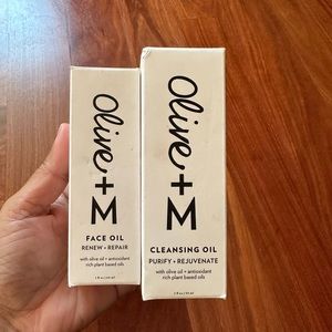 2 pack - Olive M rejuvenating cleansing oil and renew and repair anti-aging oil